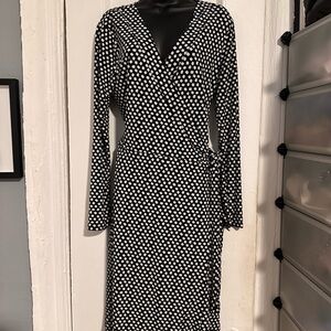 Knee-Length Wrap Sheath Dress